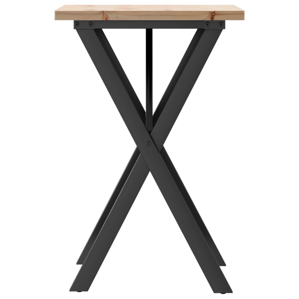 Spisebord X-ramme 50x50x75,5 cm heltre furu og stål