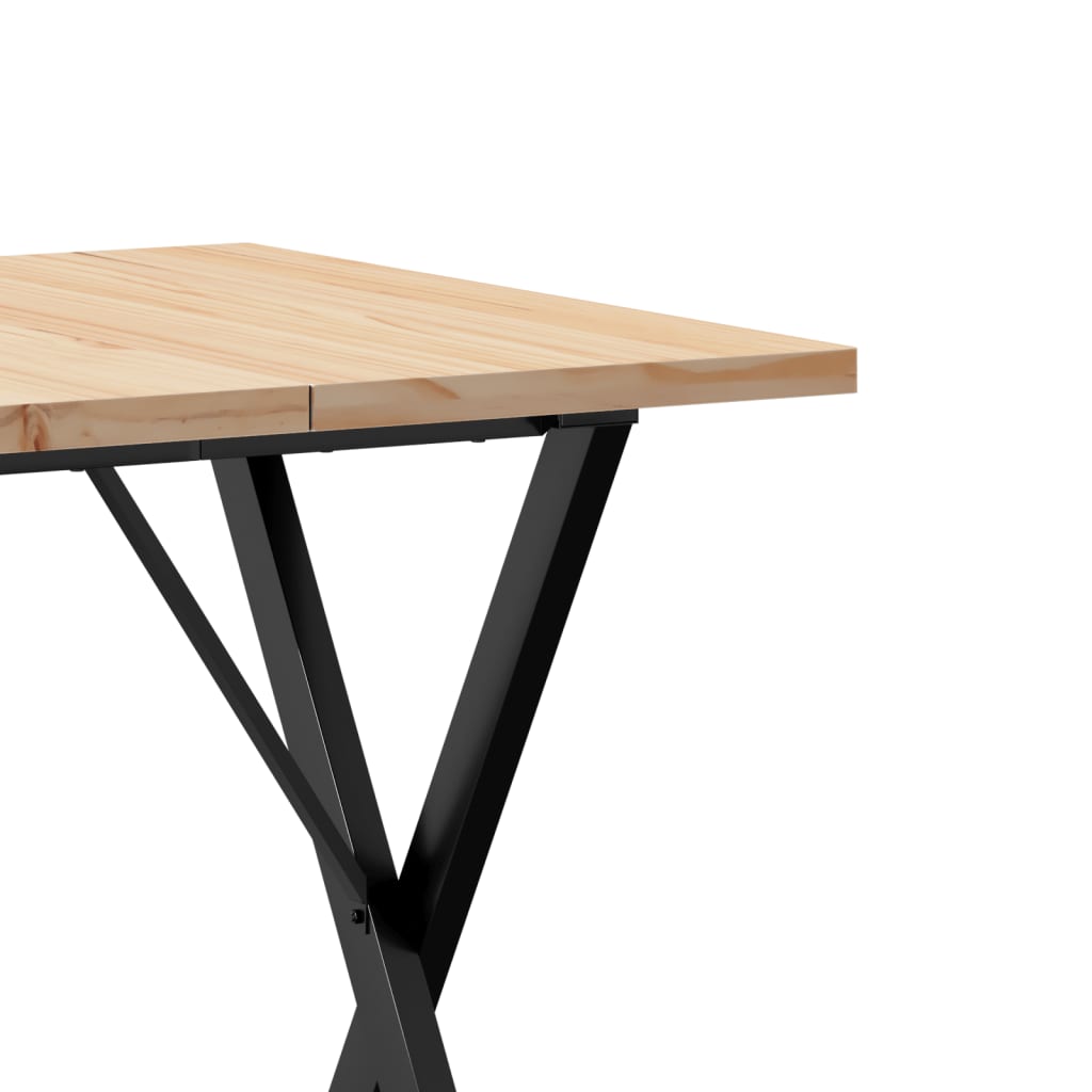 Spisebord X-ramme 70x70x75,5 cm heltre furu og stål
