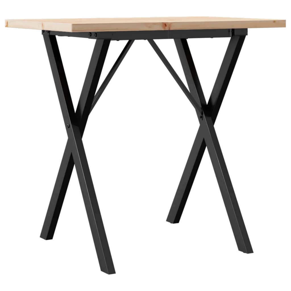 Spisebord X-ramme 80x50x75,5 cm heltre furu og stål