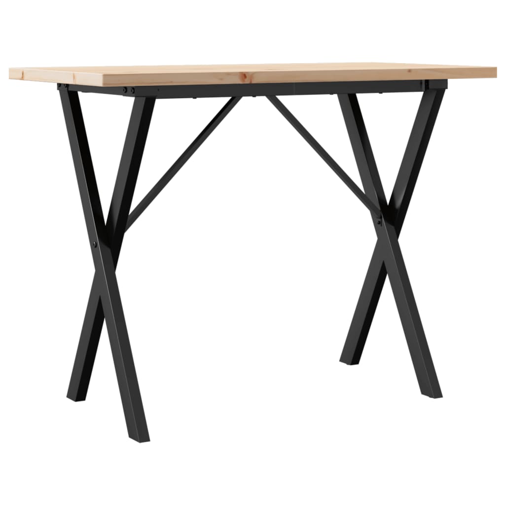 Spisebord X-ramme 100x50x75,5 cm heltre furu og stål