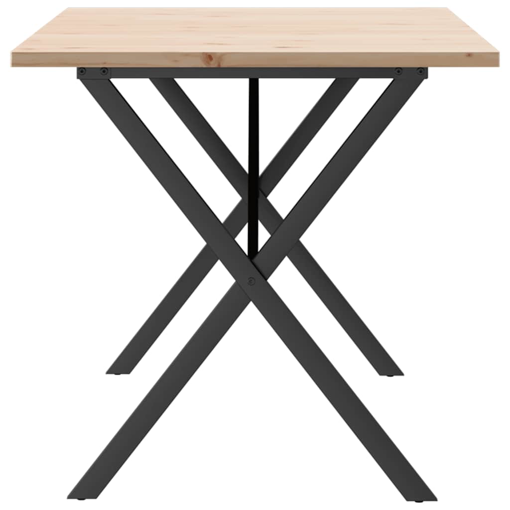 Spisebord X-ramme 140x80x75,5 cm heltre furu og stål