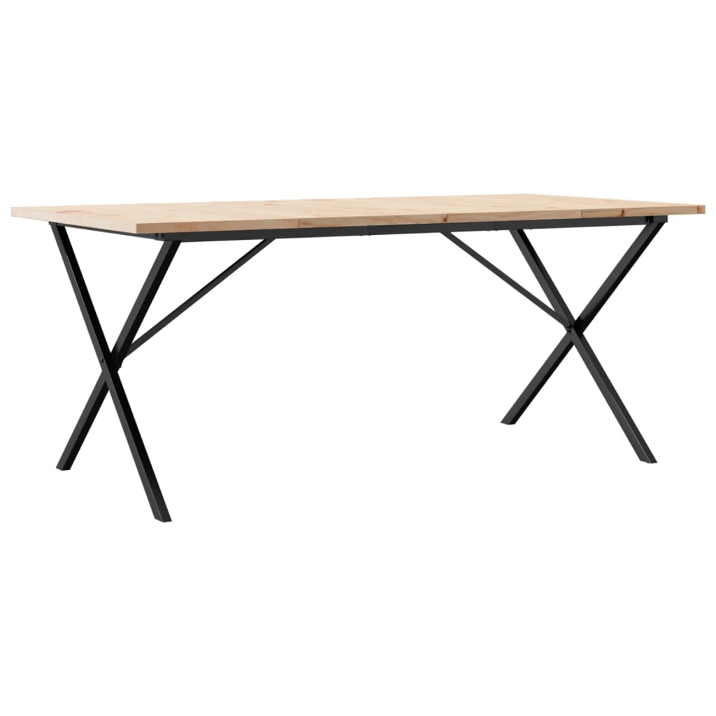 Spisebord X-ramme 180x90x75,5 cm heltre furu og stål