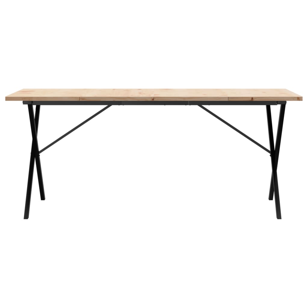 Spisebord X-ramme 180x90x75,5 cm heltre furu og stål