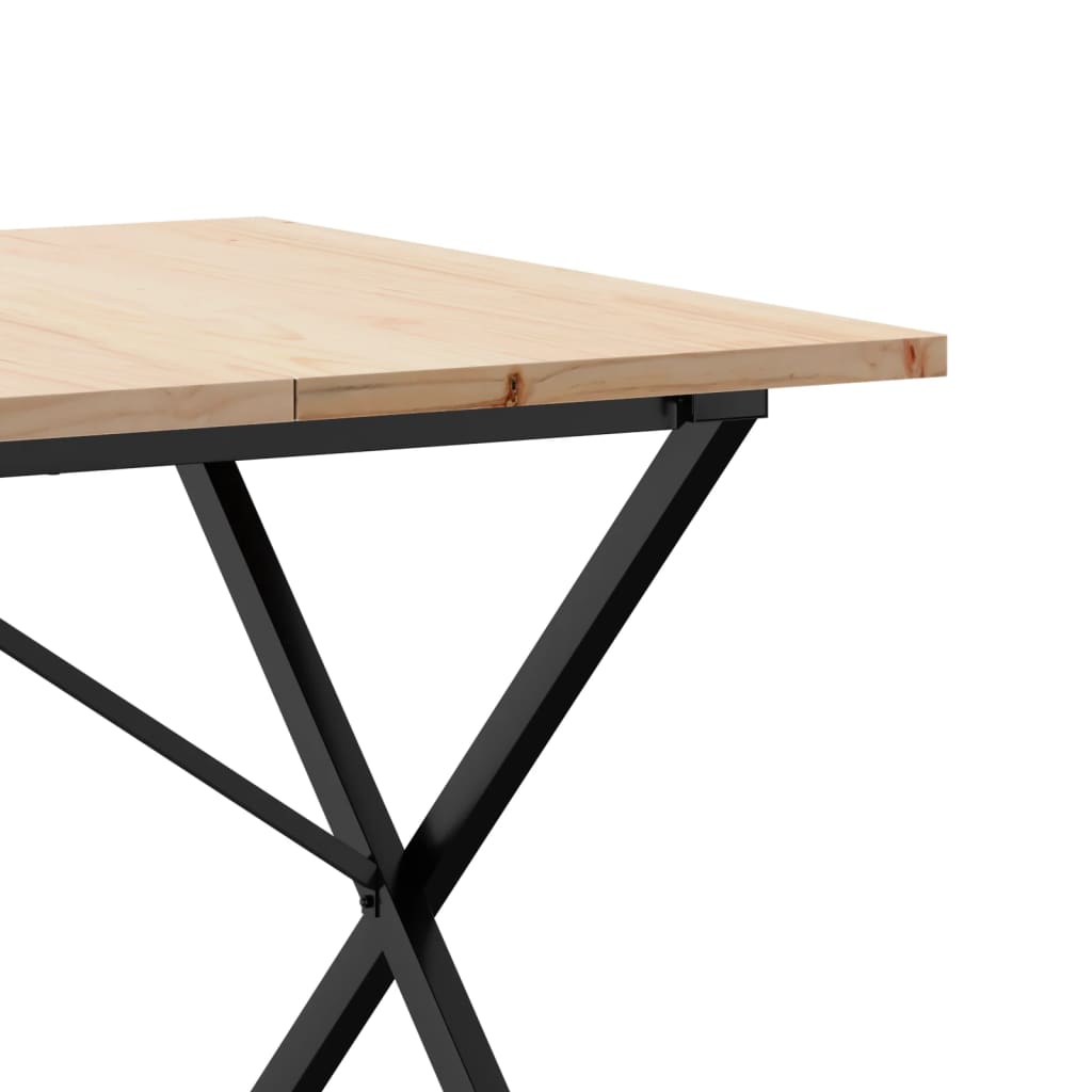 Spisebord X-ramme 180x90x75,5 cm heltre furu og stål