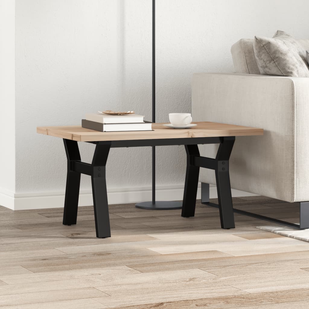 Salongbord Y-ramme 80x50x40,5 cm heltre furu og stål