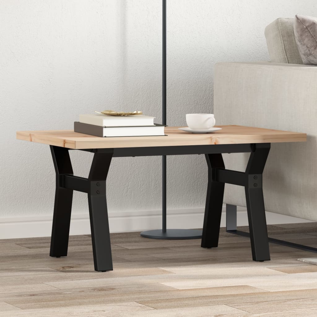 Salongbord Y-ramme 80x50x40,5 cm heltre furu og stål