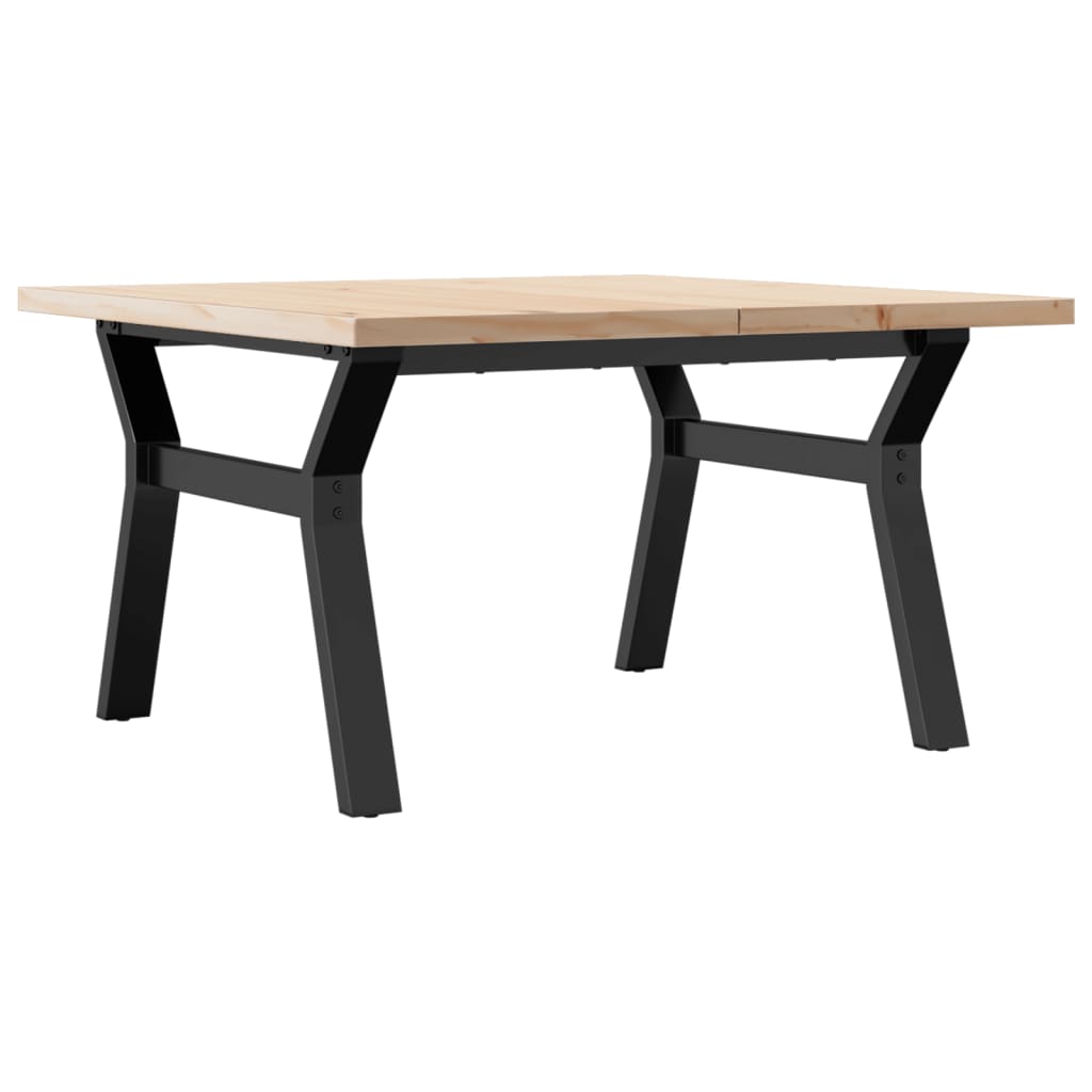 Salongbord Y-ramme 80x80x45,5 cm heltre furu og stål