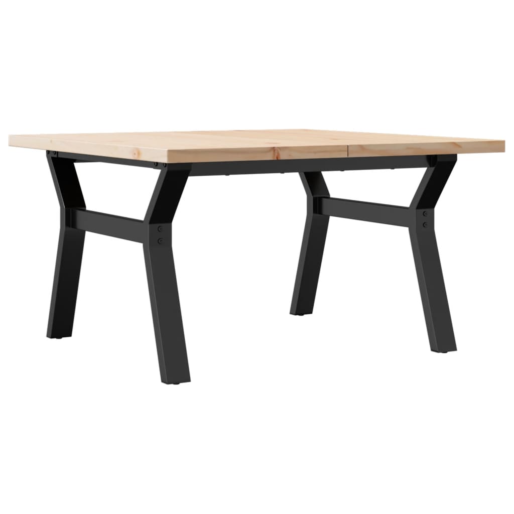Salongbord Y-ramme 80x80x45,5 cm heltre furu og stål