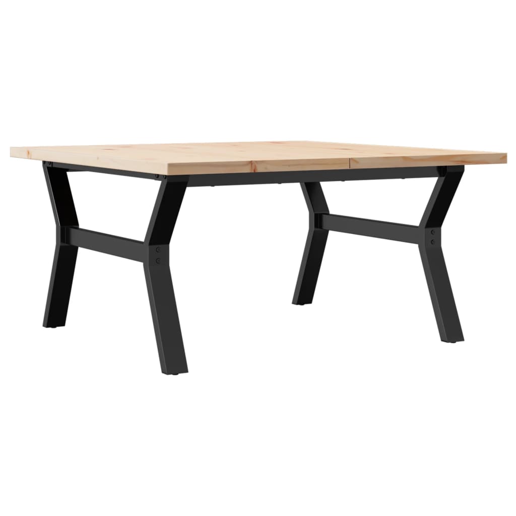 Salongbord Y-ramme 90x90x45,5 cm heltre furu og stål