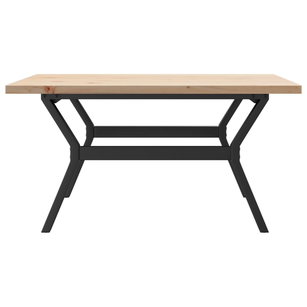 Salongbord Y-ramme 90x90x45,5 cm heltre furu og stål