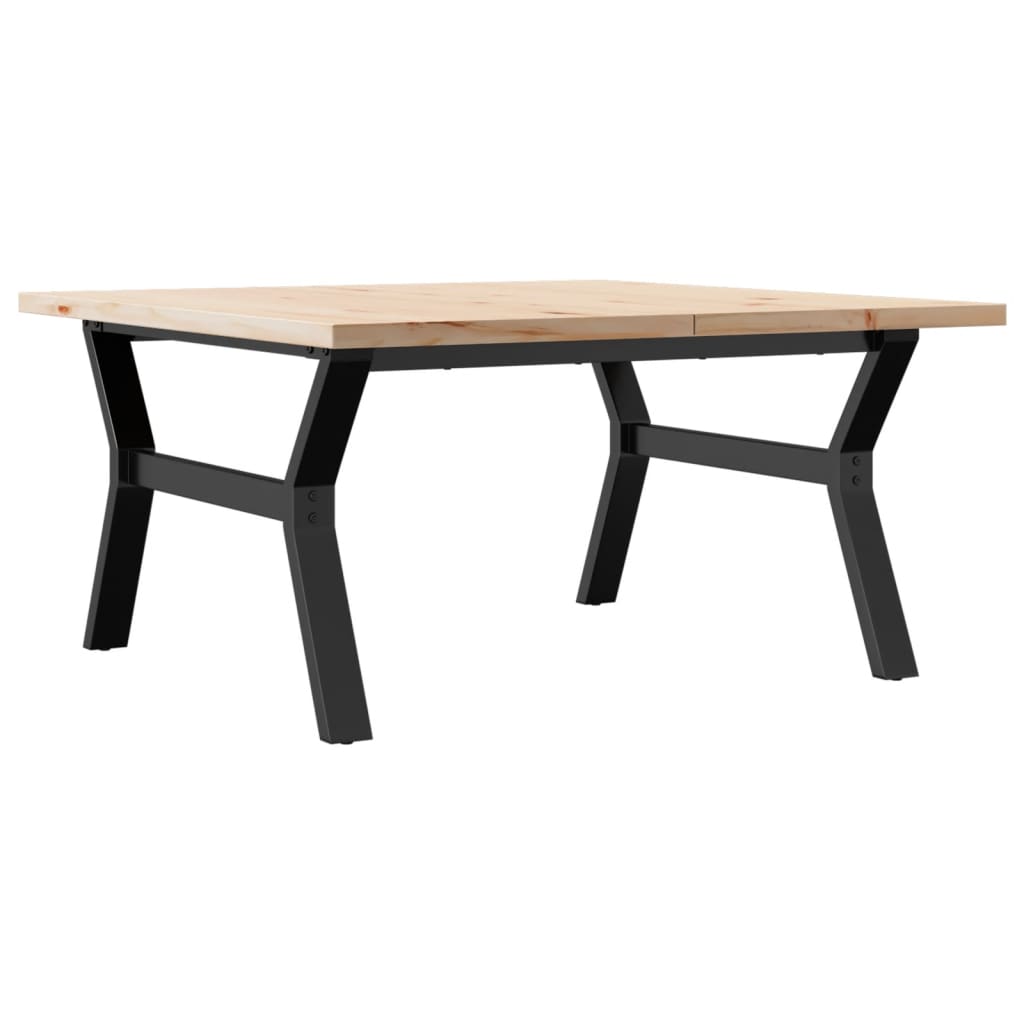 Salongbord Y-ramme 90x90x45,5 cm heltre furu og stål