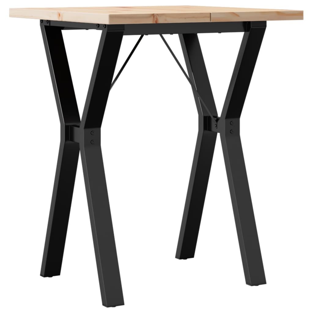 Spisebord Y-ramme 60x60x75,5 cm heltre furu og stål