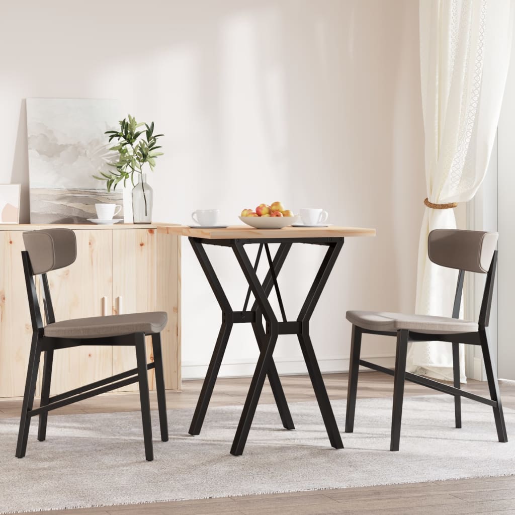 Spisebord Y-ramme 60x60x75,5 cm heltre furu og stål