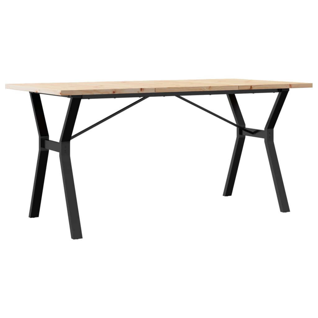 Spisebord Y-ramme 140x80x75,5 cm heltre furu og stål