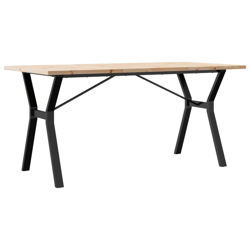 Spisebord Y-ramme 140x80x75,5 cm heltre furu og stål