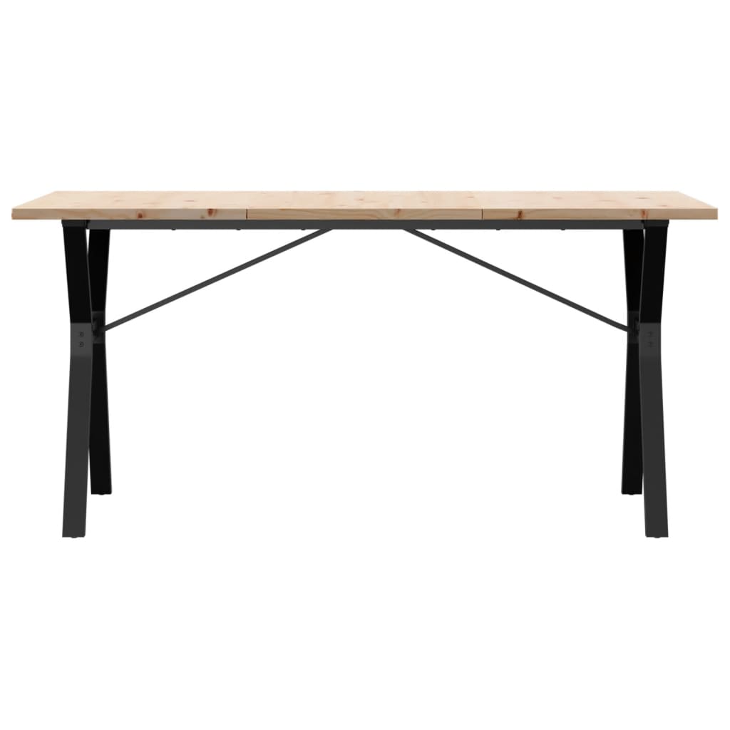 Spisebord Y-ramme 160x80x75,5 cm heltre furu og stål