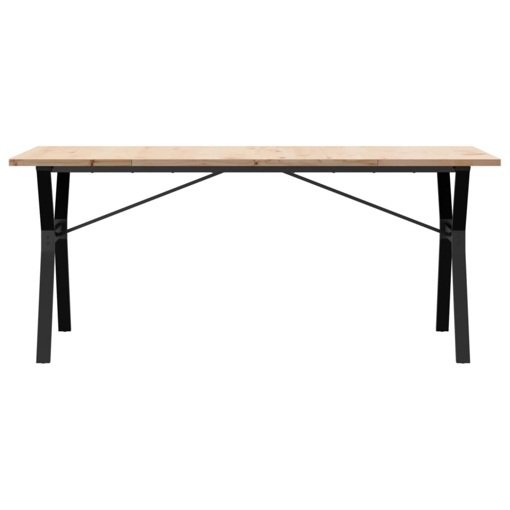 Spisebord Y-ramme 180x90x75,5 cm heltre furu og stål