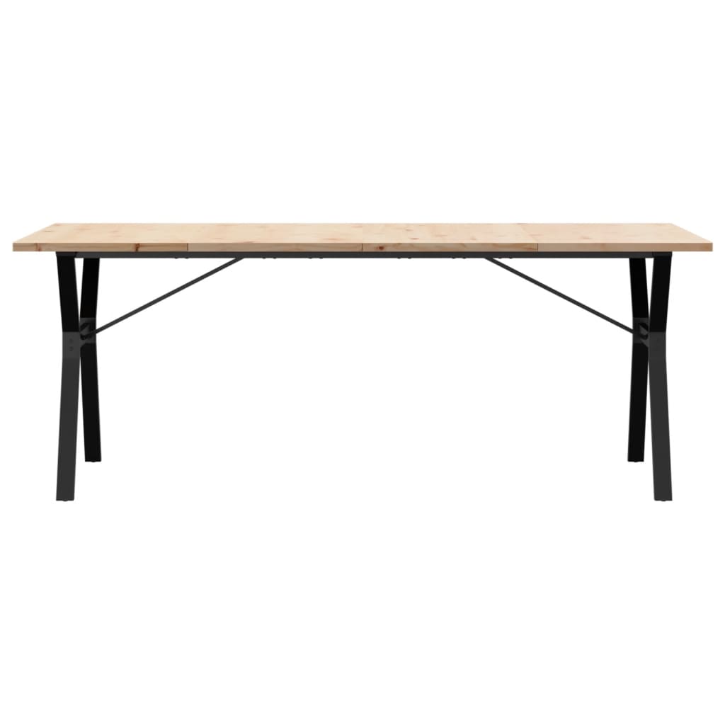 Spisebord Y-ramme 200x100x75,5 cm heltre furu og stål