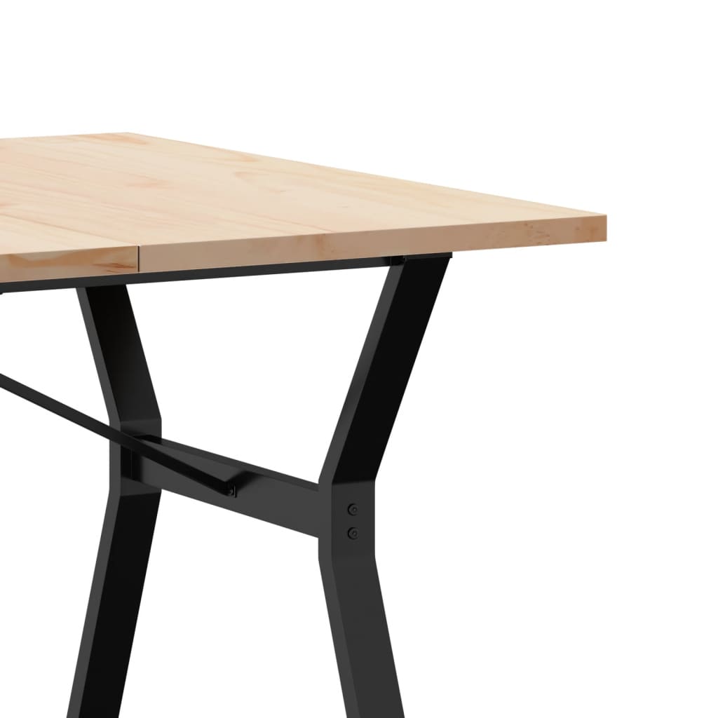 Spisebord Y-ramme 200x100x75,5 cm heltre furu og stål