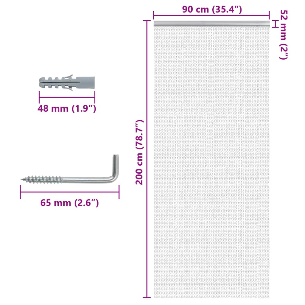 Fluenett med kjede 90x200 cm aluminium