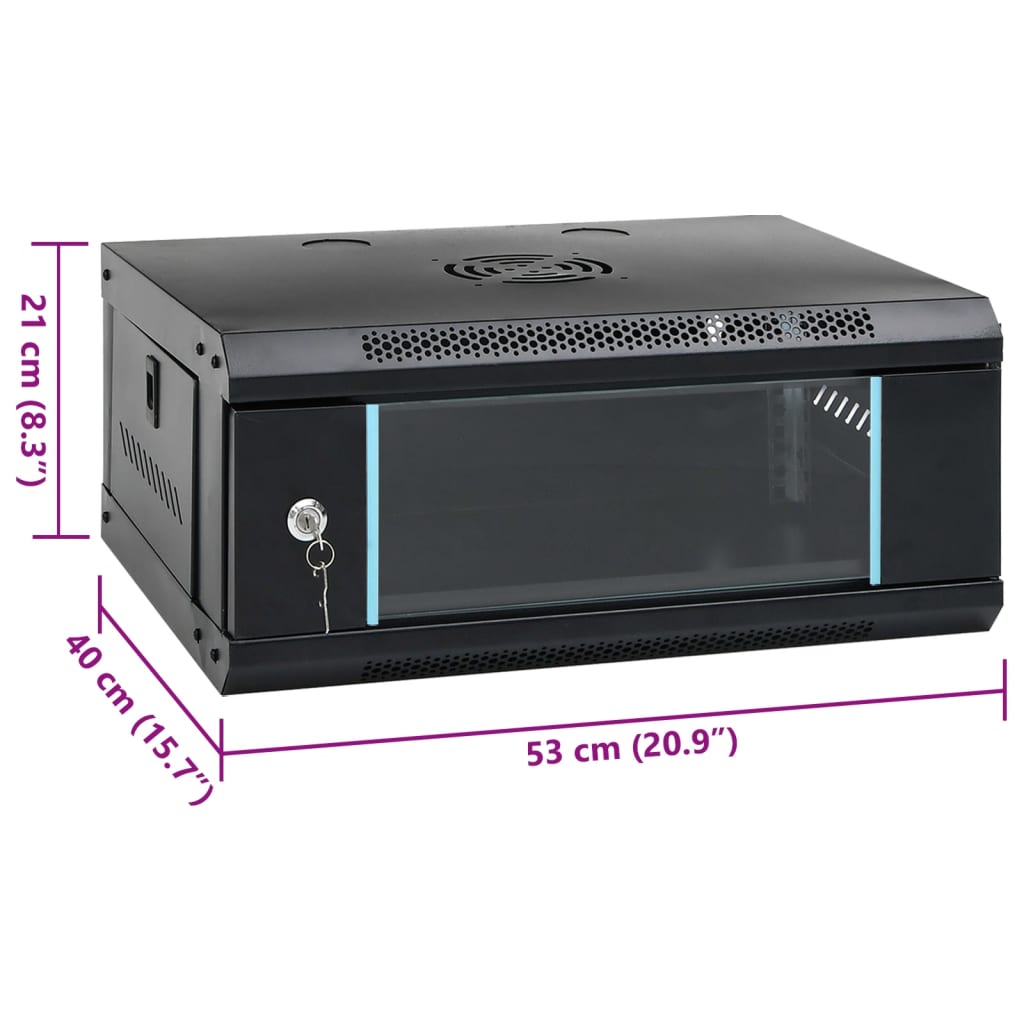 Nettverksskap 4U veggmontert 19" IP20 53x40x21 cm
