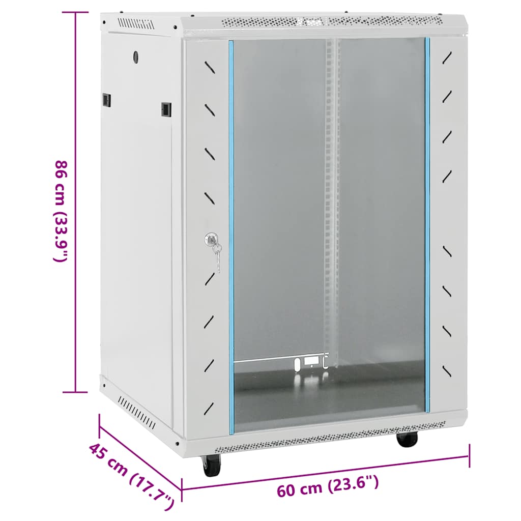 Nettverksskap 15U svingbare føtter 19" IP20 60x45x86 cm