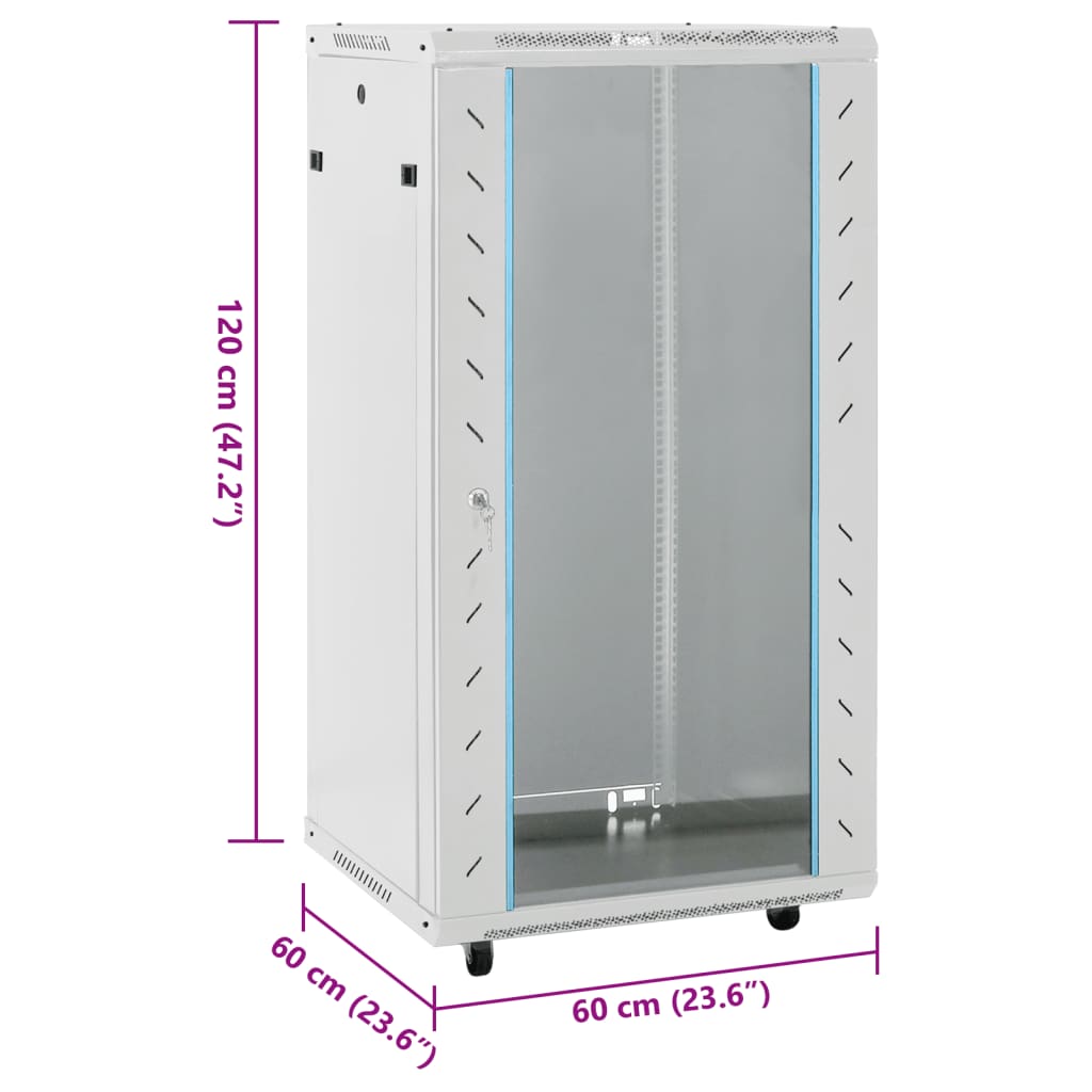Nettverksskap 22U svingbare føtter 19" IP20 60x60x120 mm
