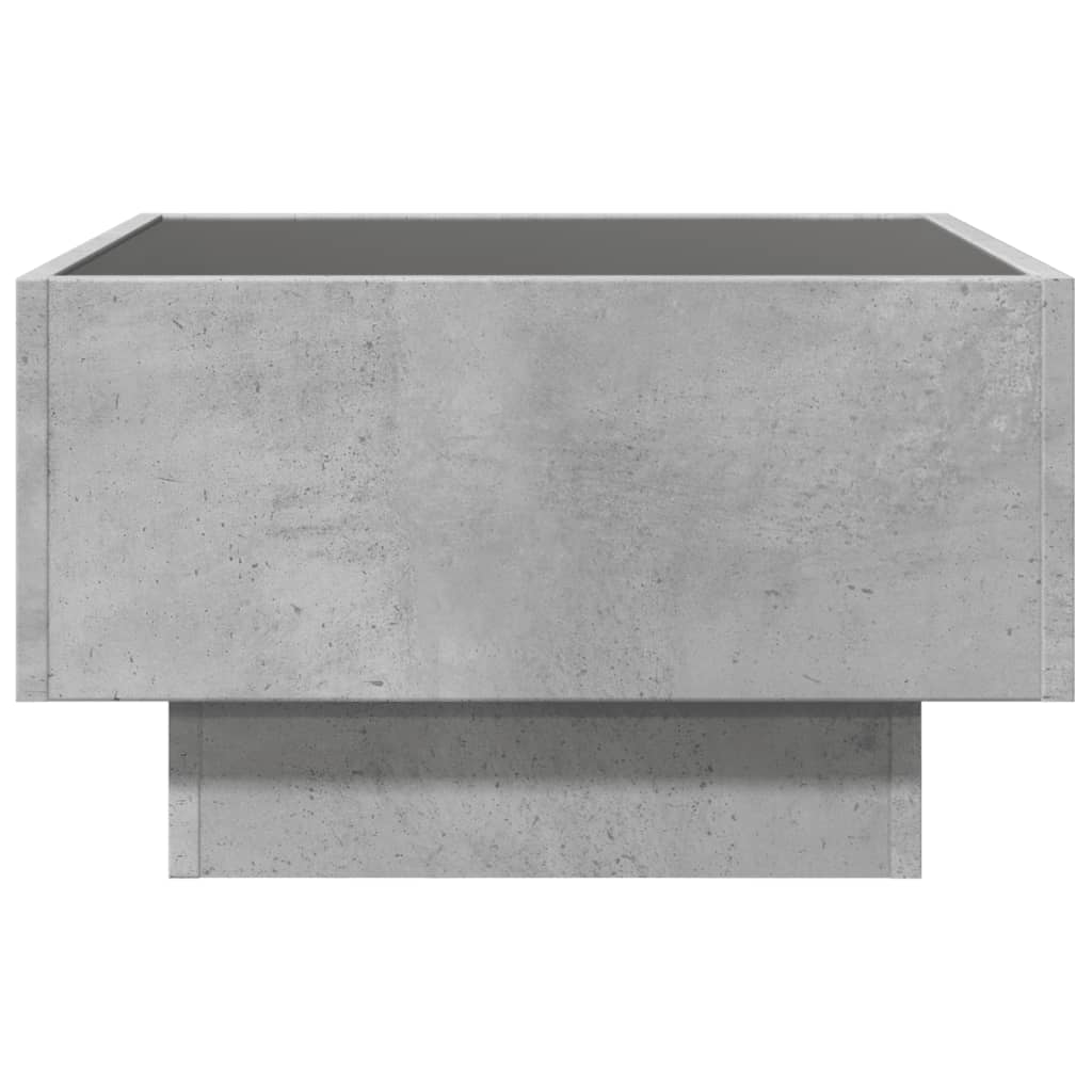 Salongbord med LED betonggrå 50x50x30 cm konstruert tre