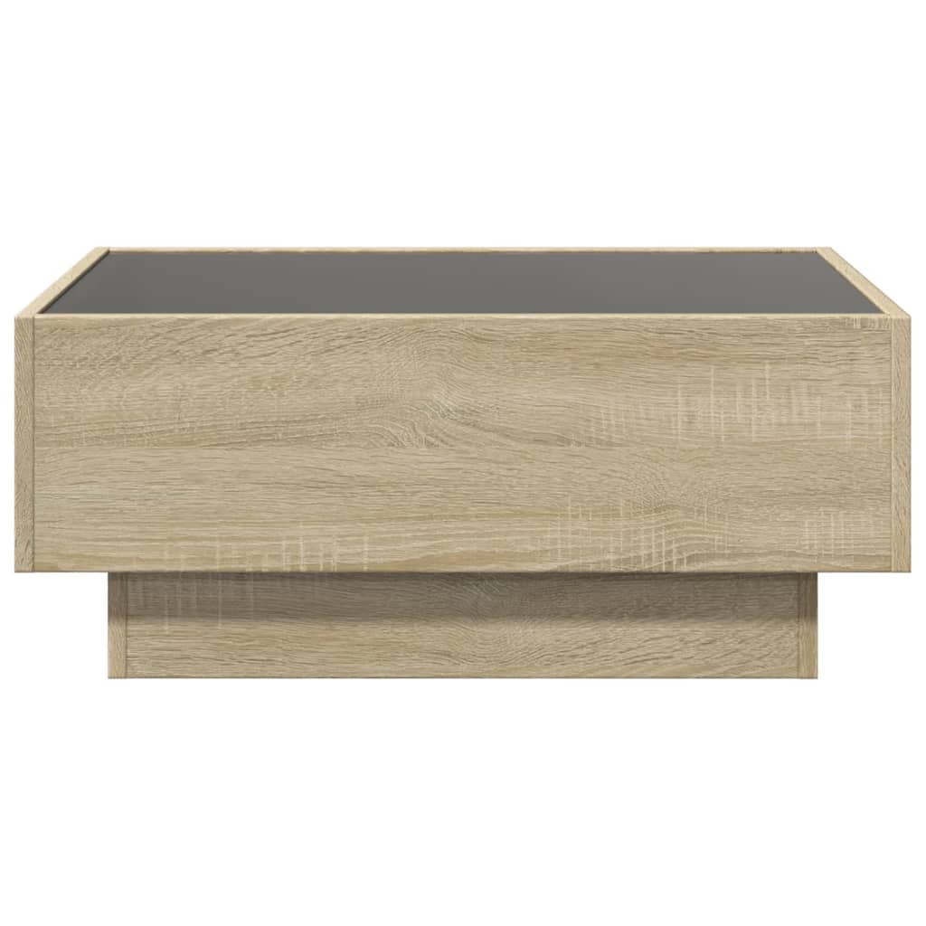 Salongbord med LED sonoma eik 70x50x30 cm konstruert tre
