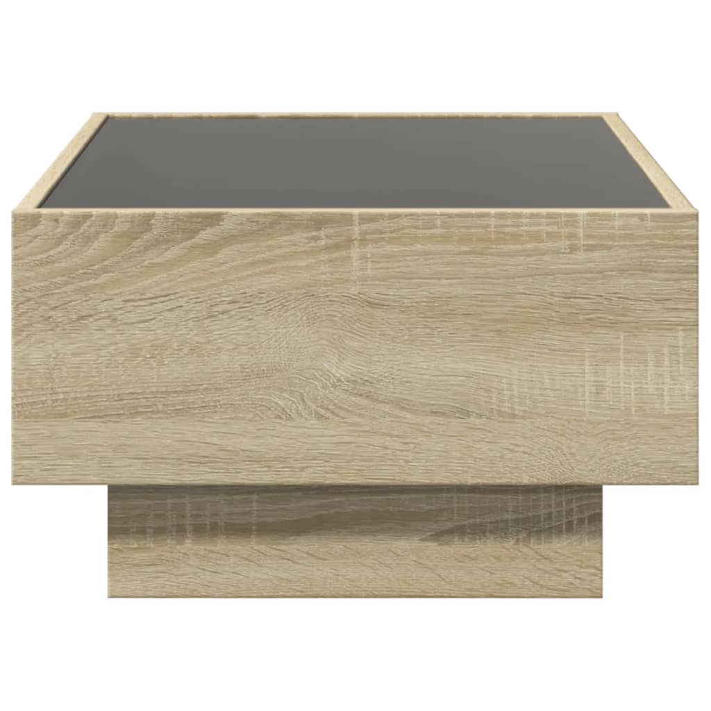 Salongbord med LED sonoma eik 70x50x30 cm konstruert tre