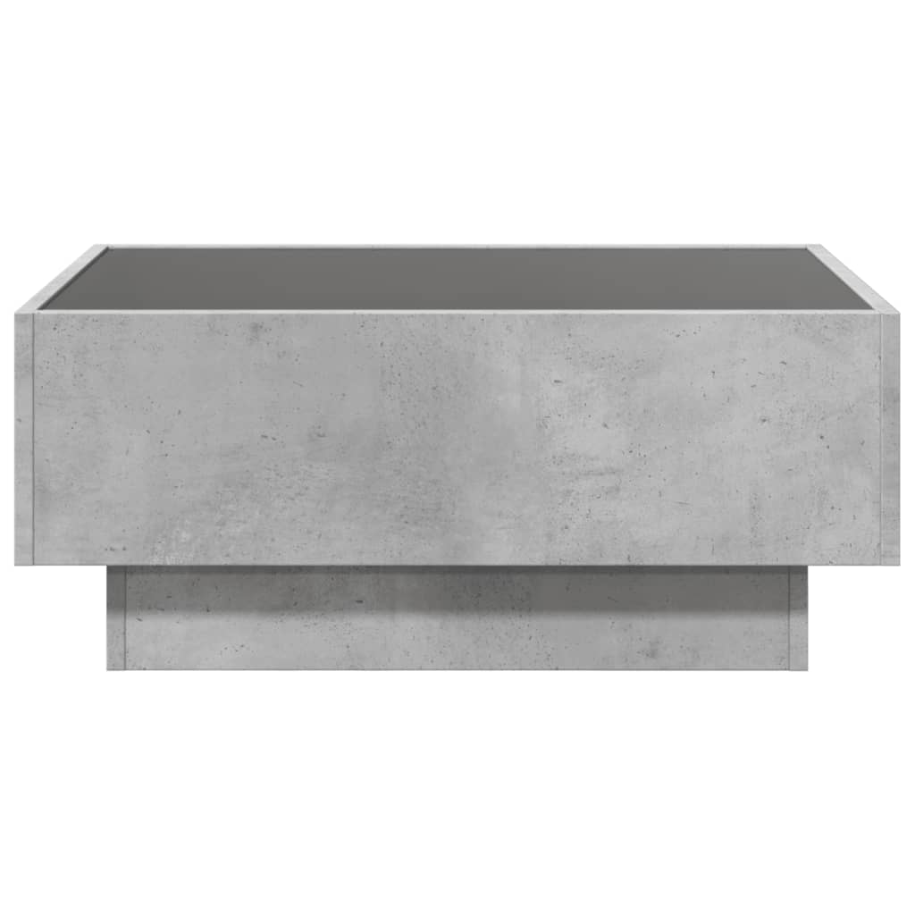 Salongbord med LED betonggrå 70x50x30 cm konstruert tre