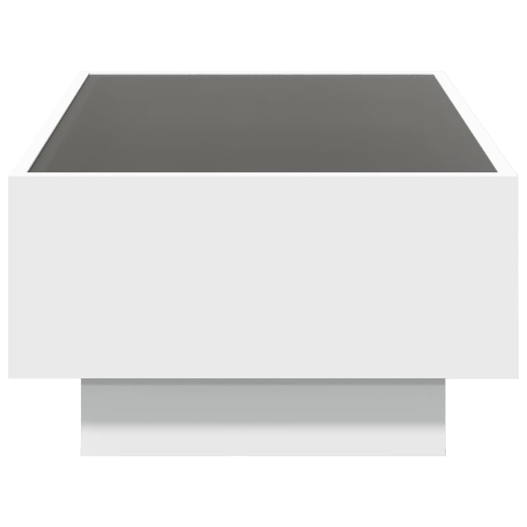 Salongbord med LED hvit 90x50x30 cm konstruert tre