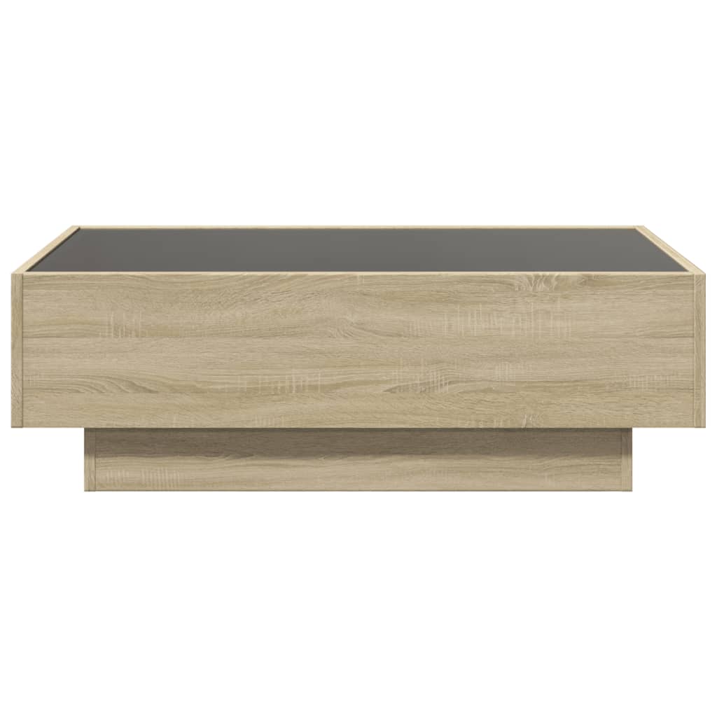 Salongbord med LED sonoma eik 90x50x30 cm konstruert tre
