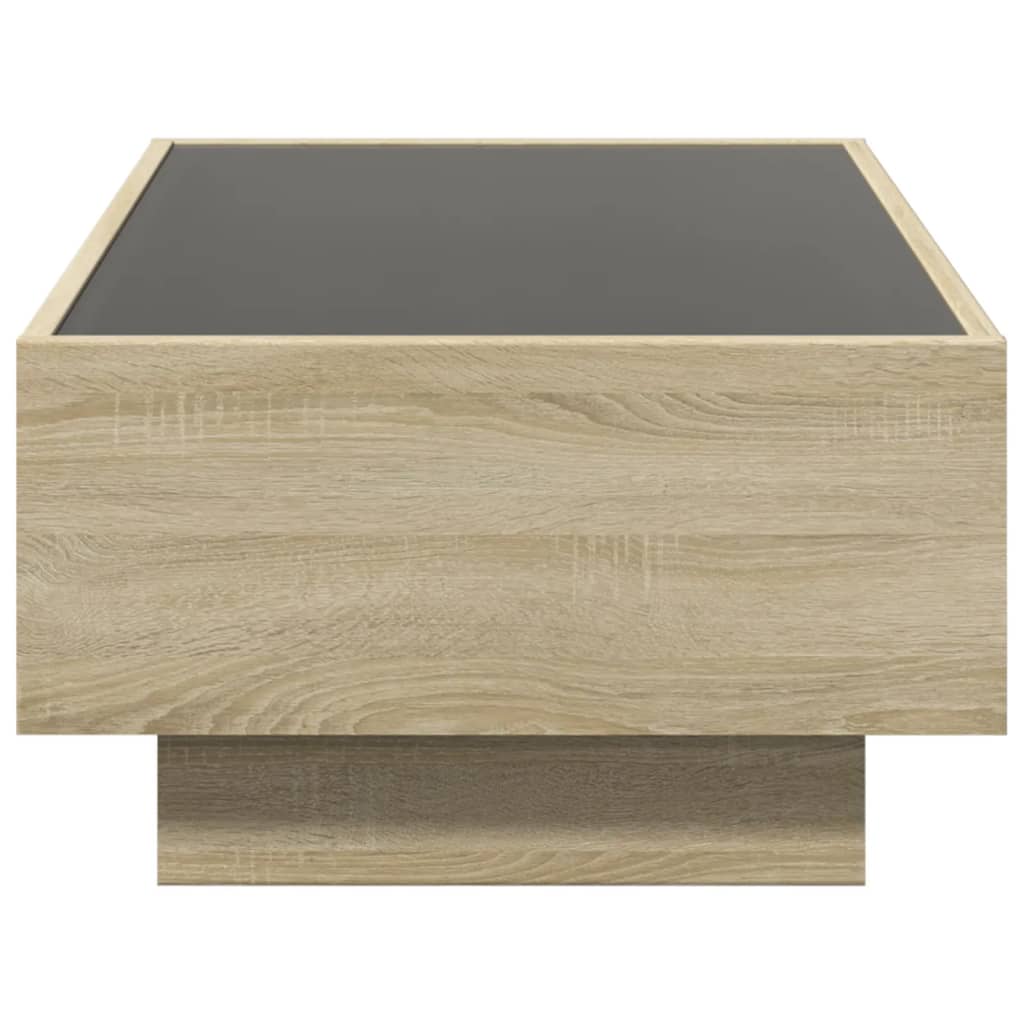 Salongbord med LED sonoma eik 90x50x30 cm konstruert tre