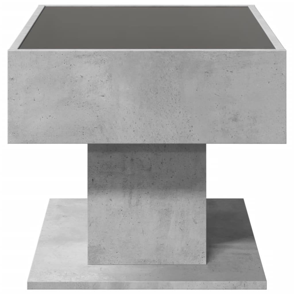Salongbord med LED betonggrå 70x50x45 cm konstruert tre