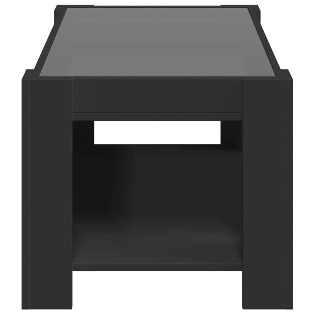 Salongbord med LED svart 93x53x45 cm konstruert tre