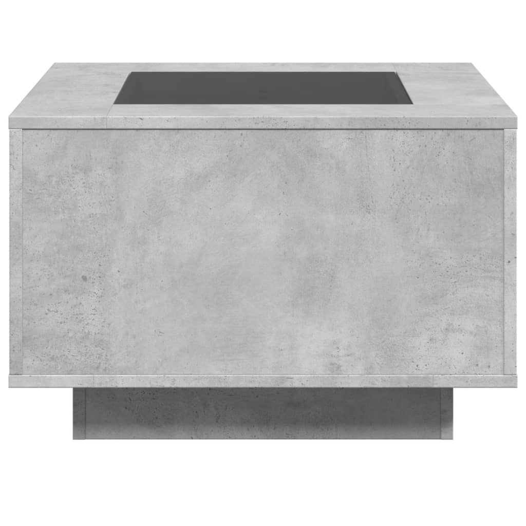 Salongbord med LED betonggrå 60x60x40 cm konstruert tre