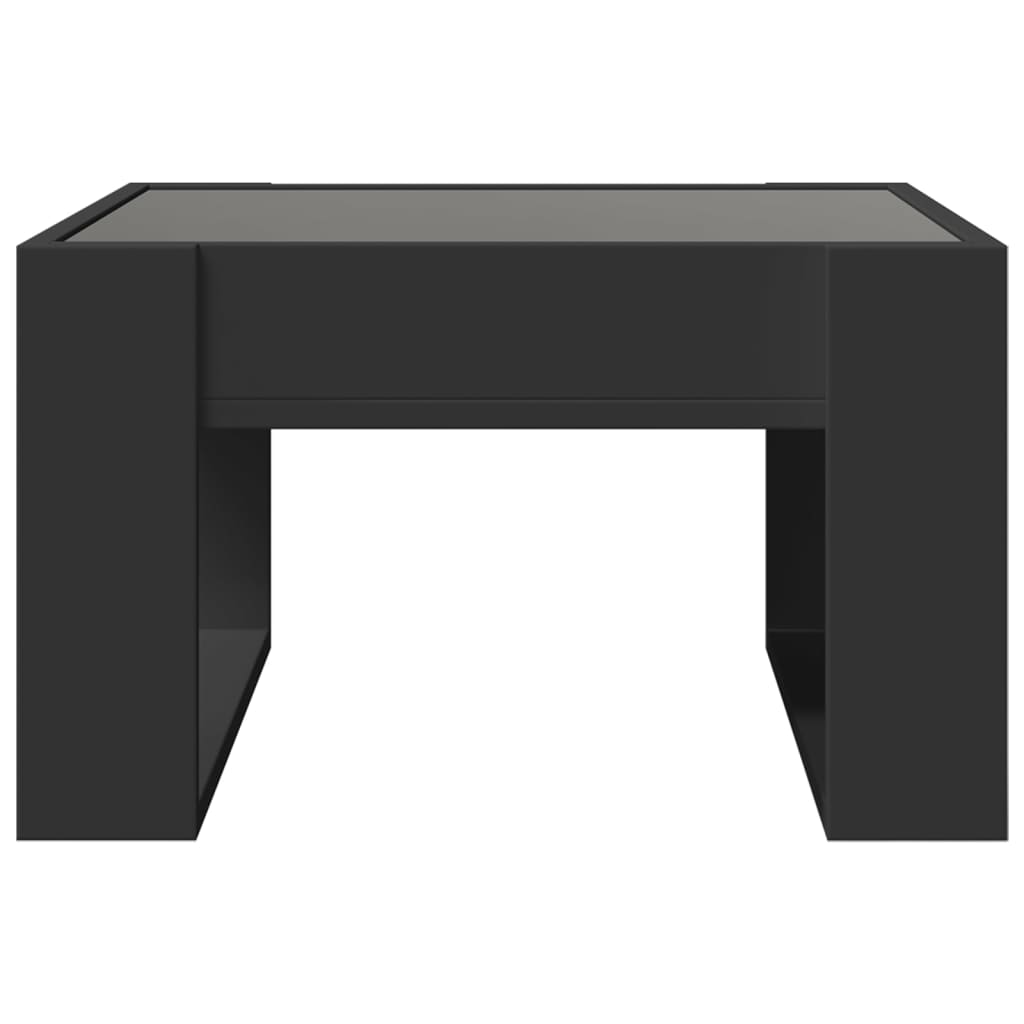 Salongbord med Infinity LED svart 50x53x30 cm
