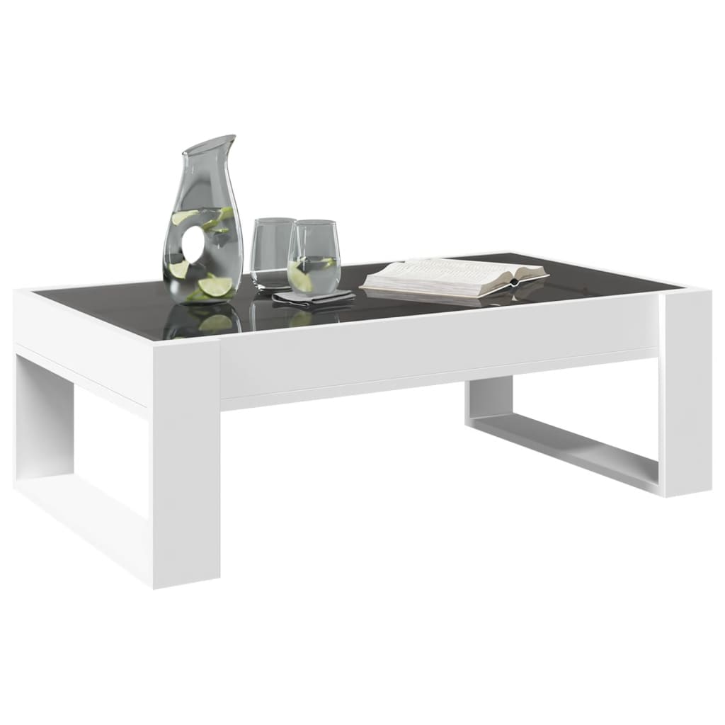 Salongbord med Infinity LED hvit 90x53x30 cm
