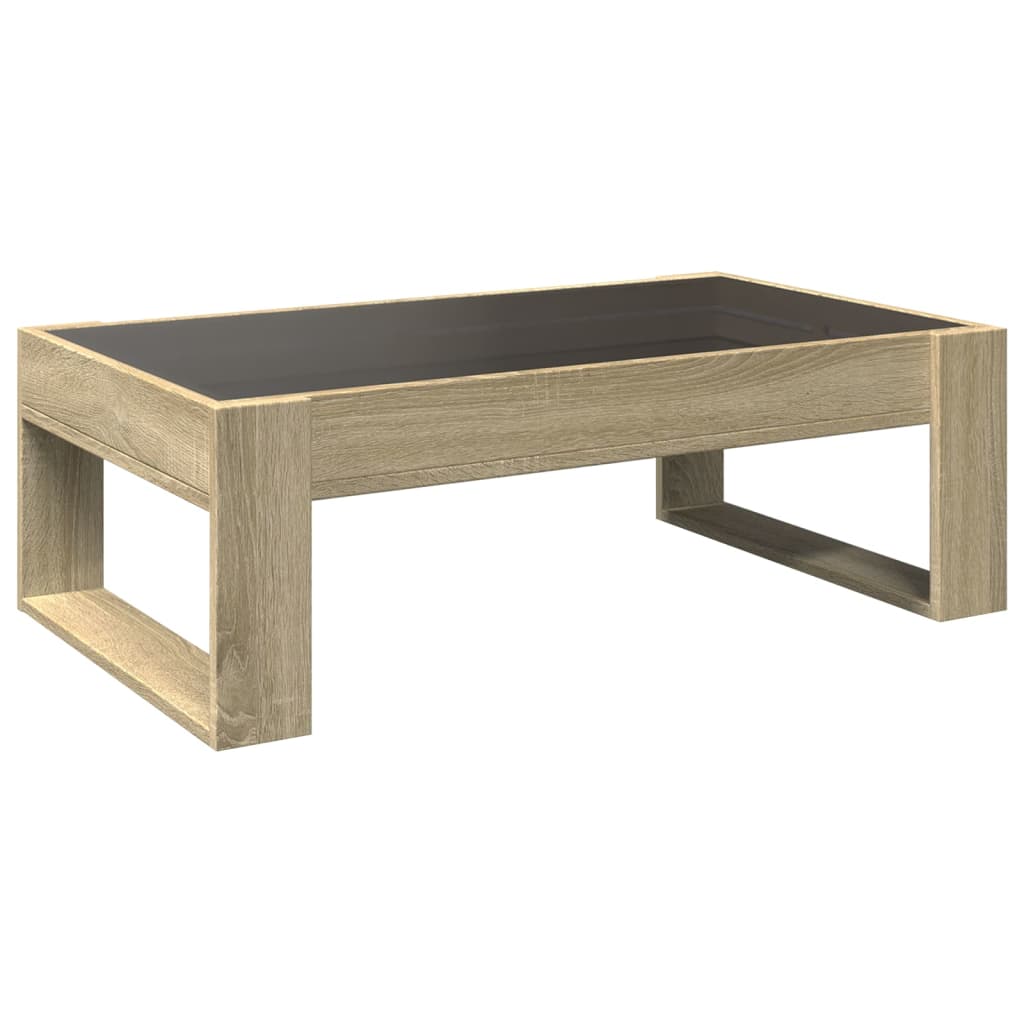 Salongbord med Infinity LED sonoma eik 90x53x30 cm