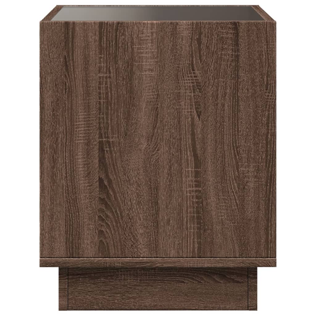 Salongbord med Infinity LED brun eik 40x40x50 cm
