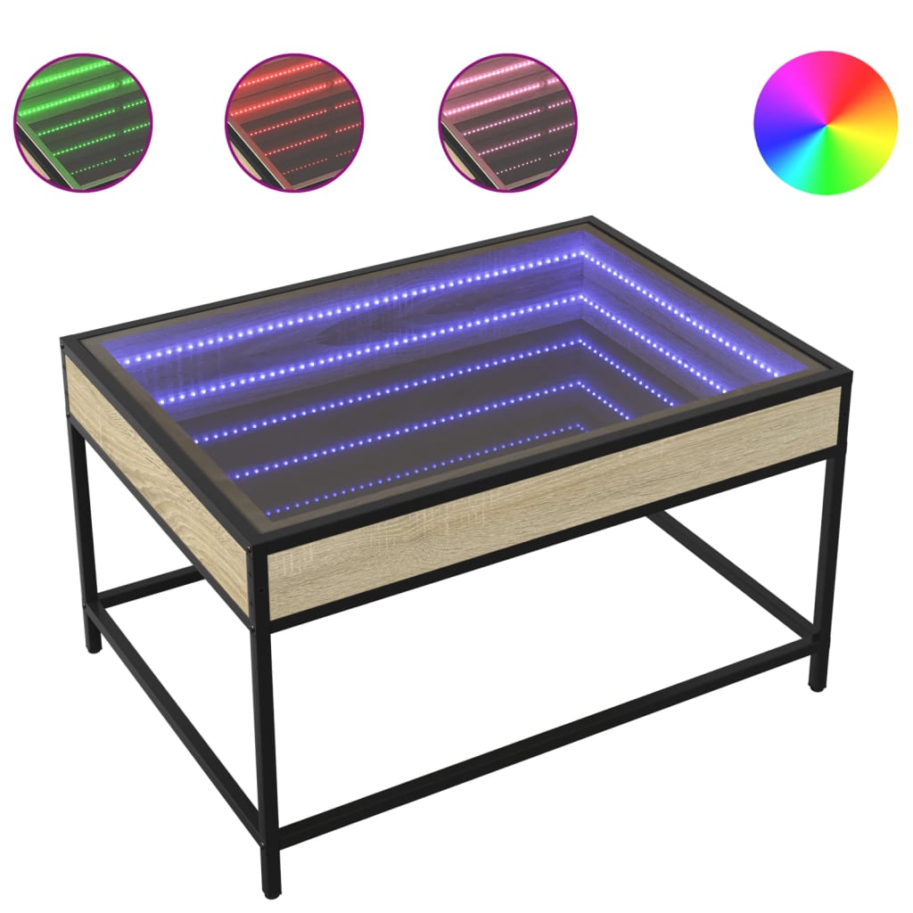 Salongbord med Infinity LED sonoma eik 70x50x41 cm