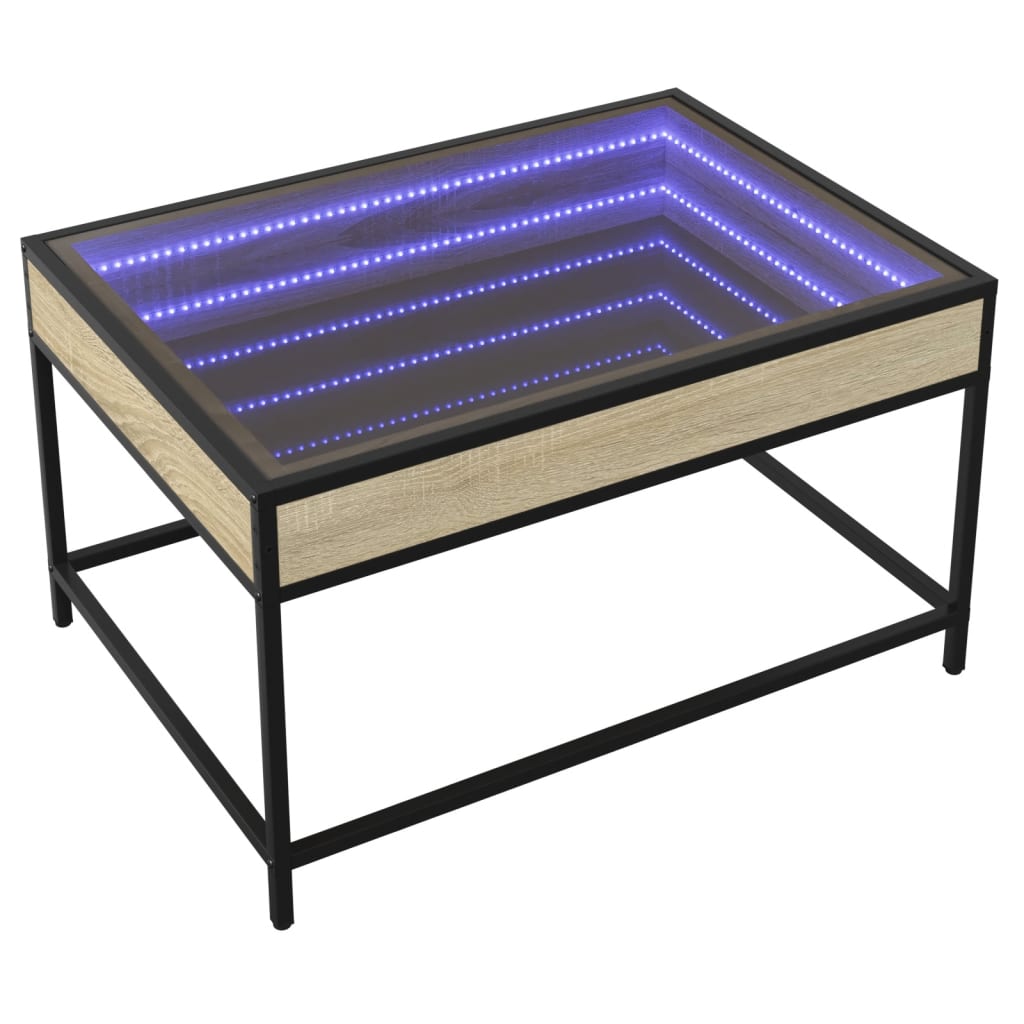 Salongbord med Infinity LED sonoma eik 70x50x41 cm