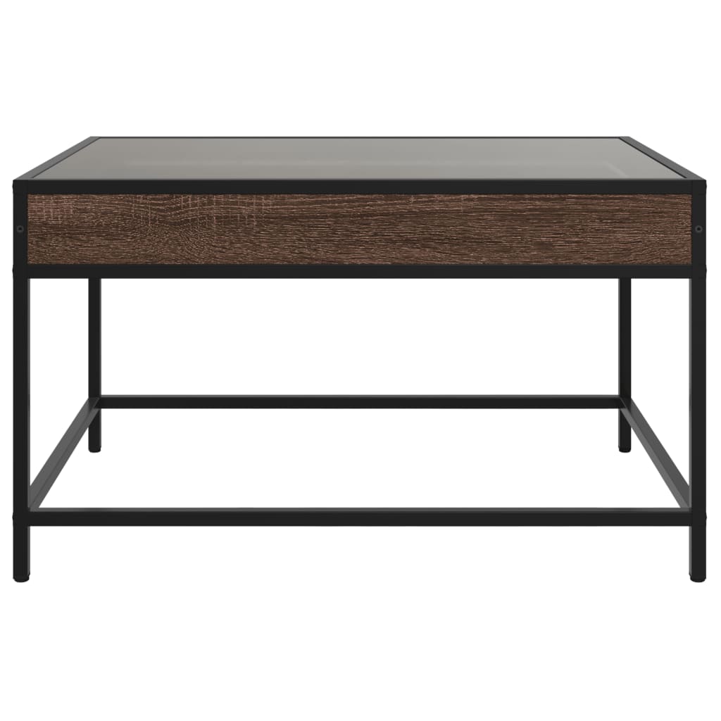 Salongbord med Infinity LED brun eik 70x50x41 cm