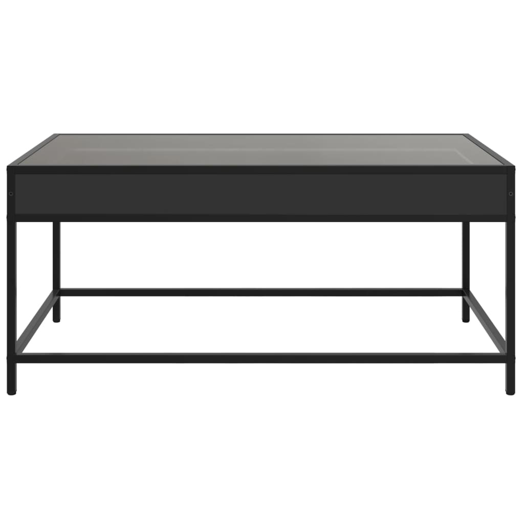 Salongbord med Infinity LED svart 90x50x41 cm