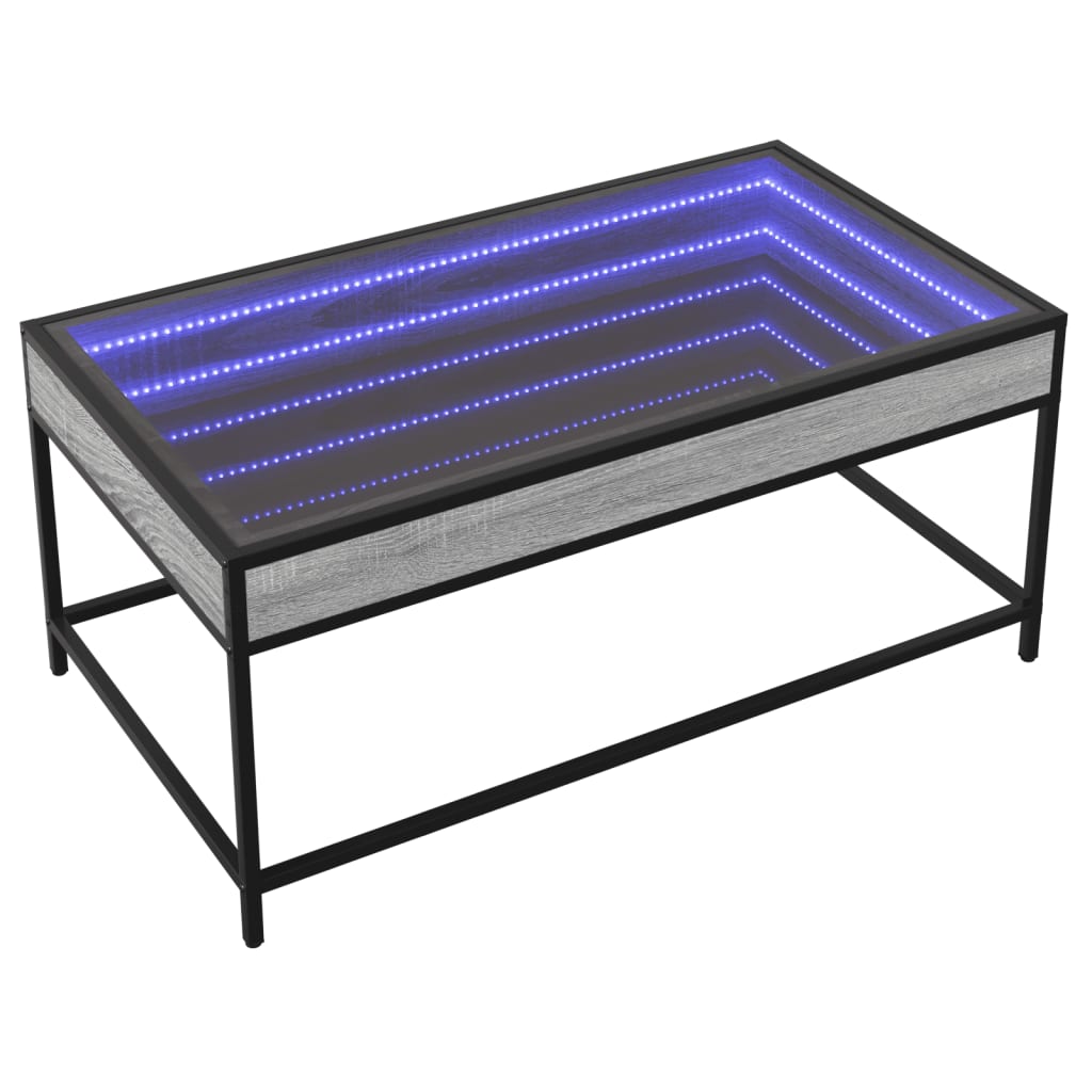 Salongbord med Infinity LED grå sonoma 90x50x41 cm