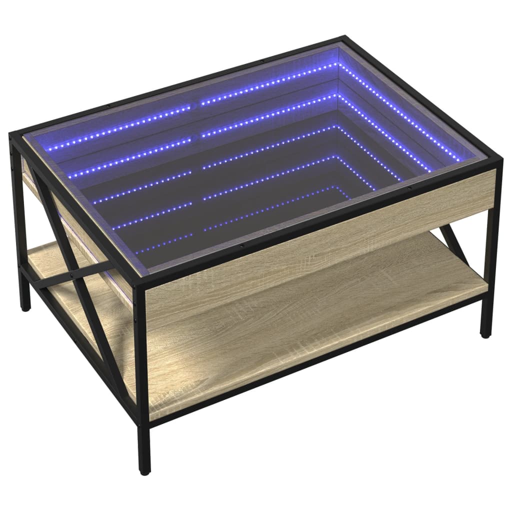 Salongbord med Infinity LED sonoma eik 70x50x38 cm