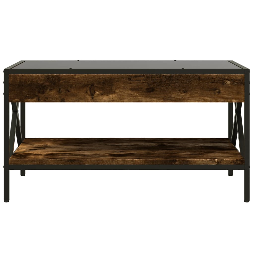Salongbord med Infinity LED røkt eik 70x50x38 cm