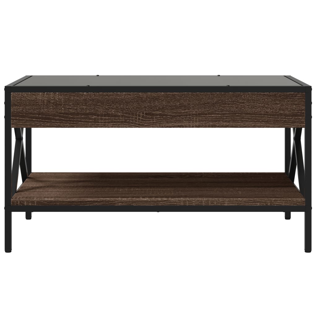Salongbord med Infinity LED brun eik 70x50x38 cm