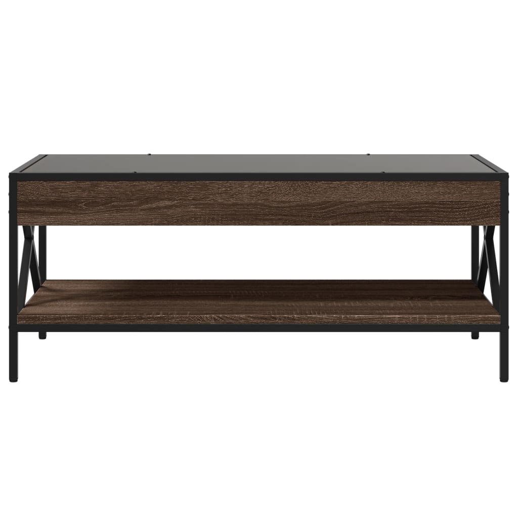 Salongbord med Infinity LED brun eik 90x50x38 cm